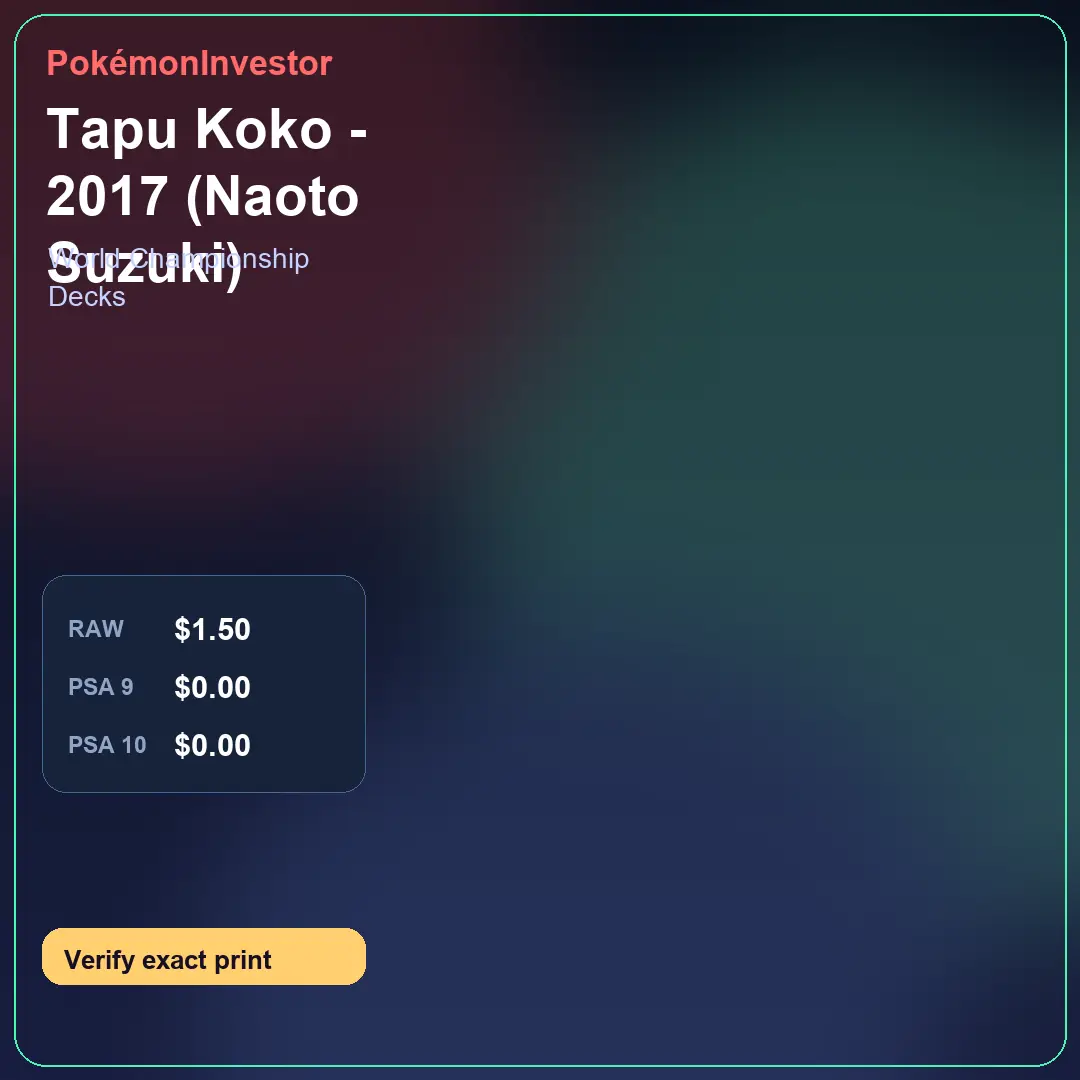Card research image for Tapu Koko - 2017 (Naoto Suzuki)