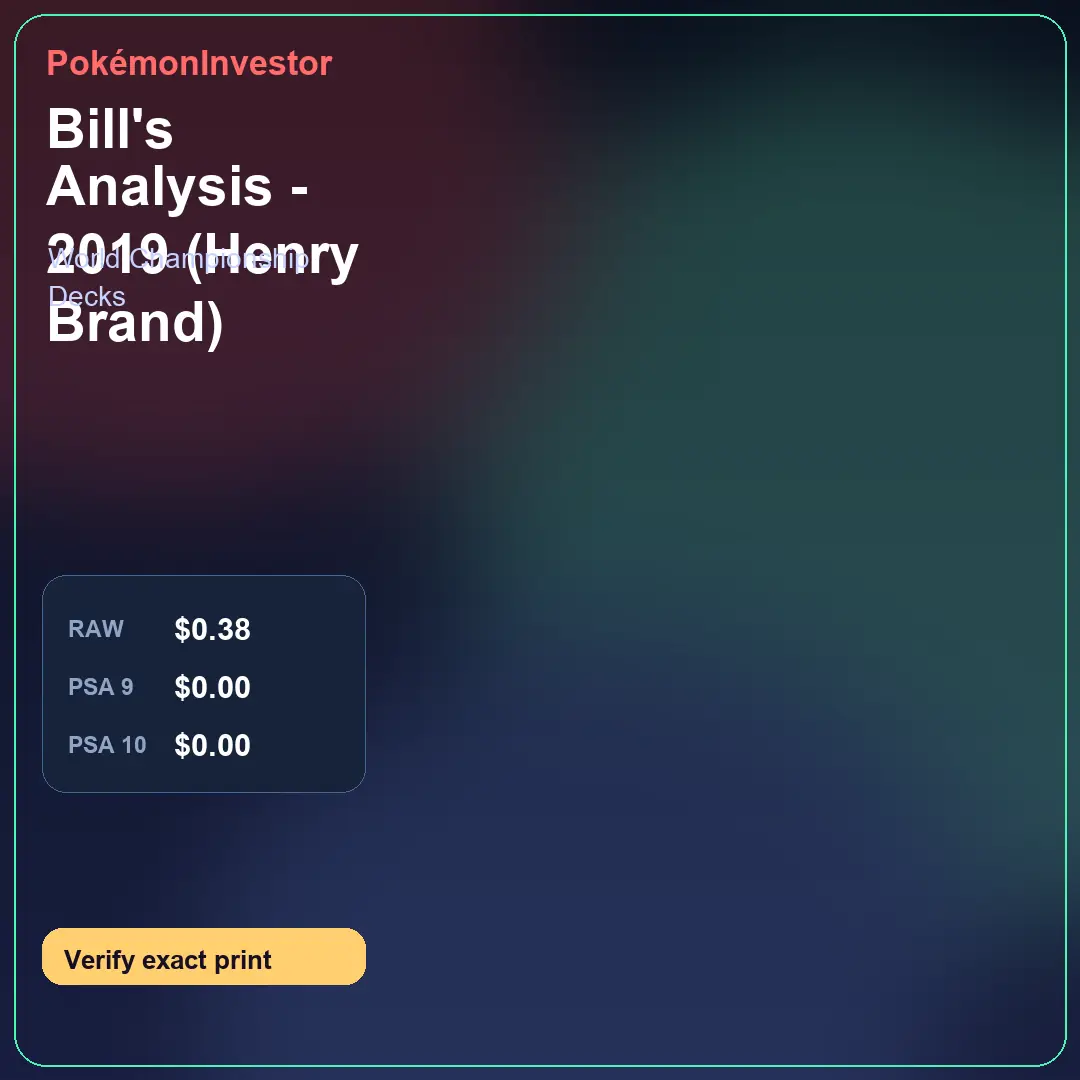 Card research image for Bill's Analysis - 2019 (Henry Brand)