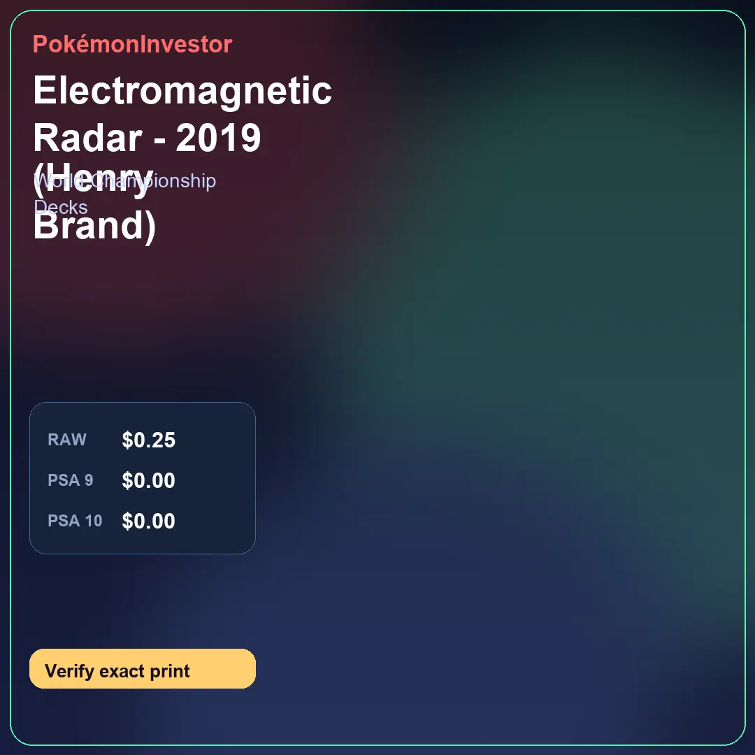 Card research image for Electromagnetic Radar - 2019 (Henry Brand)
