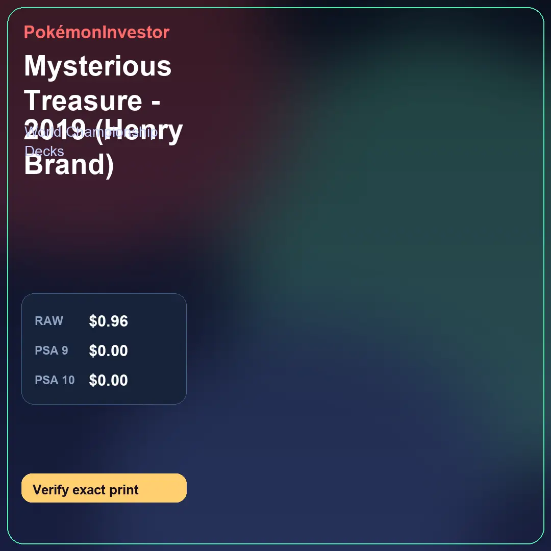 Card research image for Mysterious Treasure - 2019 (Henry Brand)