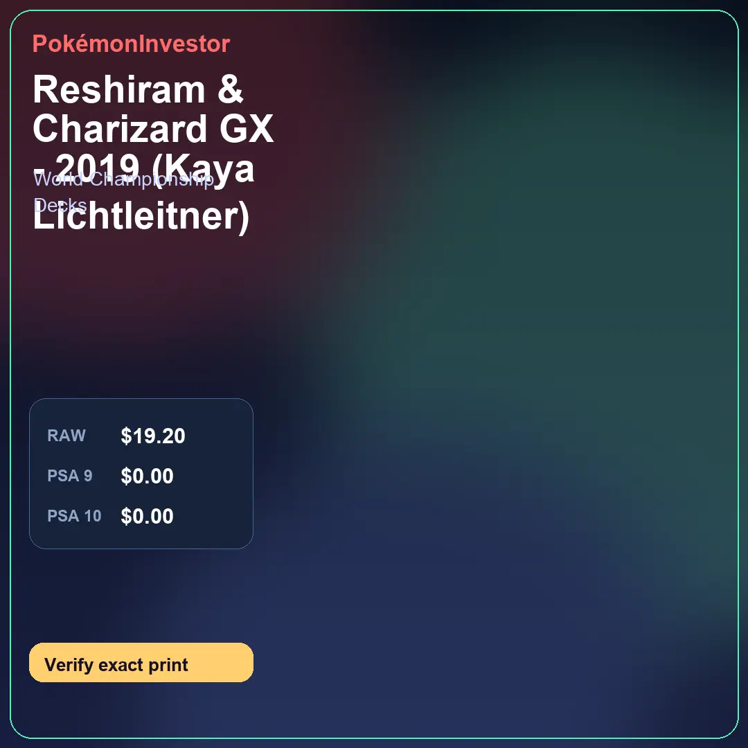 Card research image for Reshiram & Charizard GX - 2019 (Kaya Lichtleitner)