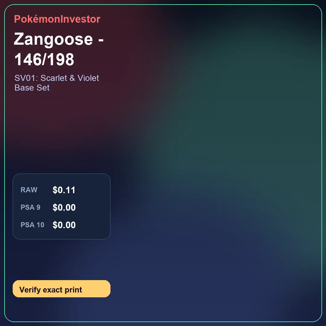 Card research image for Zangoose - 146/198