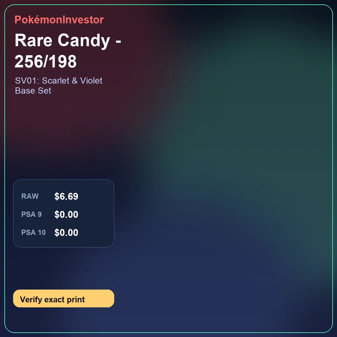 Card research image for Rare Candy - 256/198