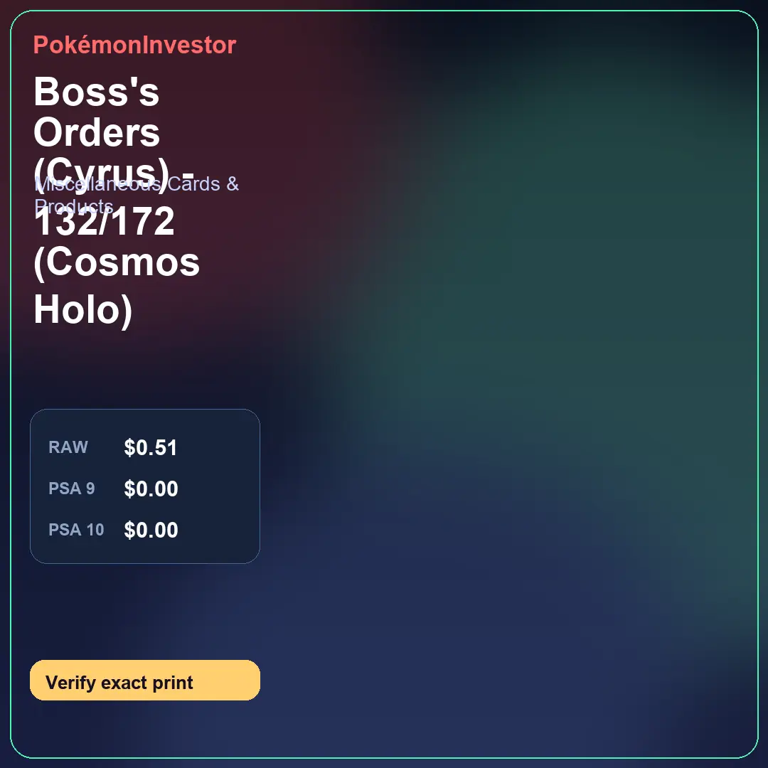 Card research image for Boss's Orders (Cyrus) - 132/172 (Cosmos Holo)