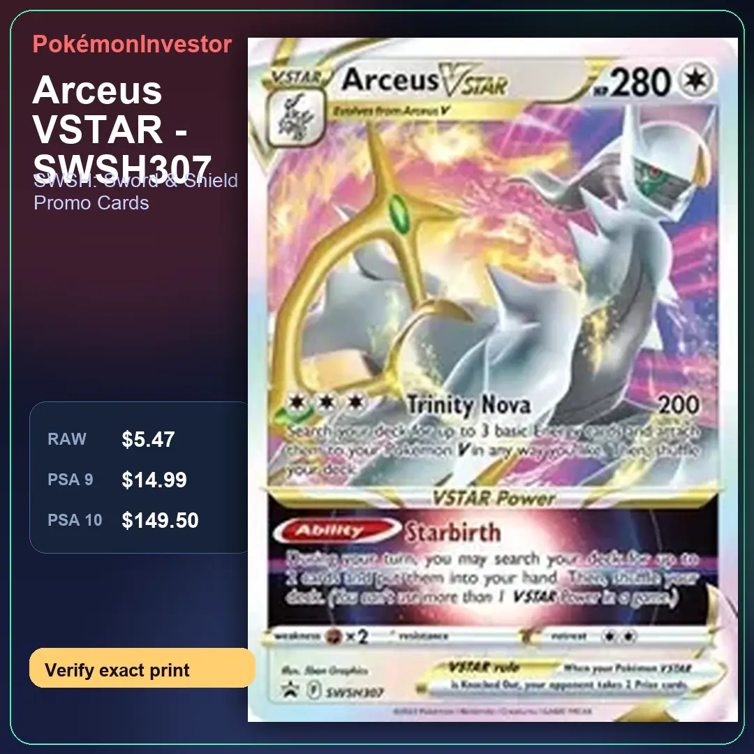 Card research image for Arceus VSTAR - SWSH307