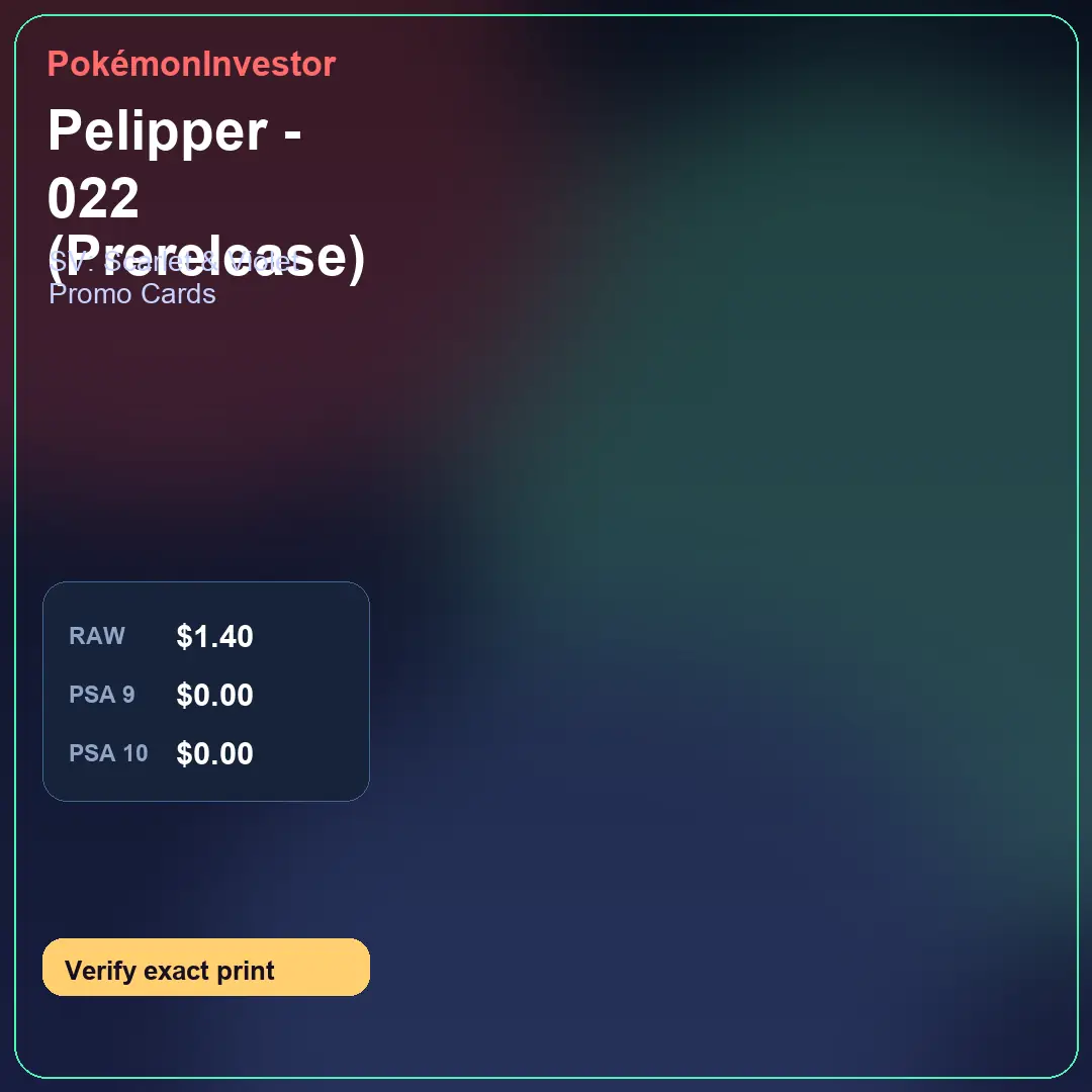 Card research image for Pelipper - 022 (Prerelease)
