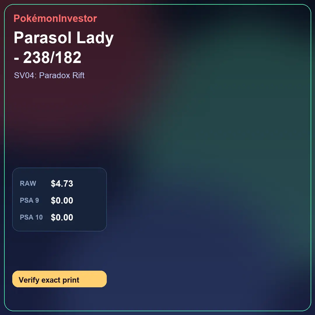 Card research image for Parasol Lady - 238/182