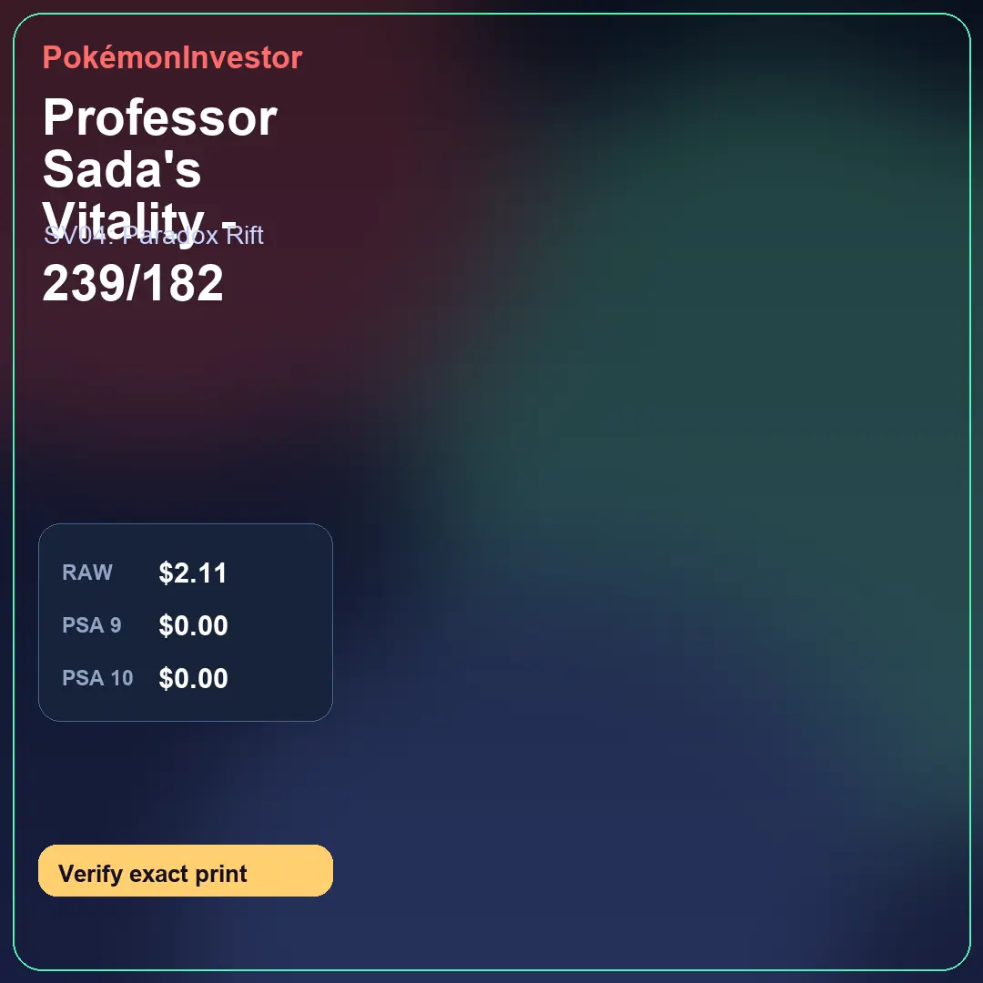 Card research image for Professor Sada's Vitality - 239/182