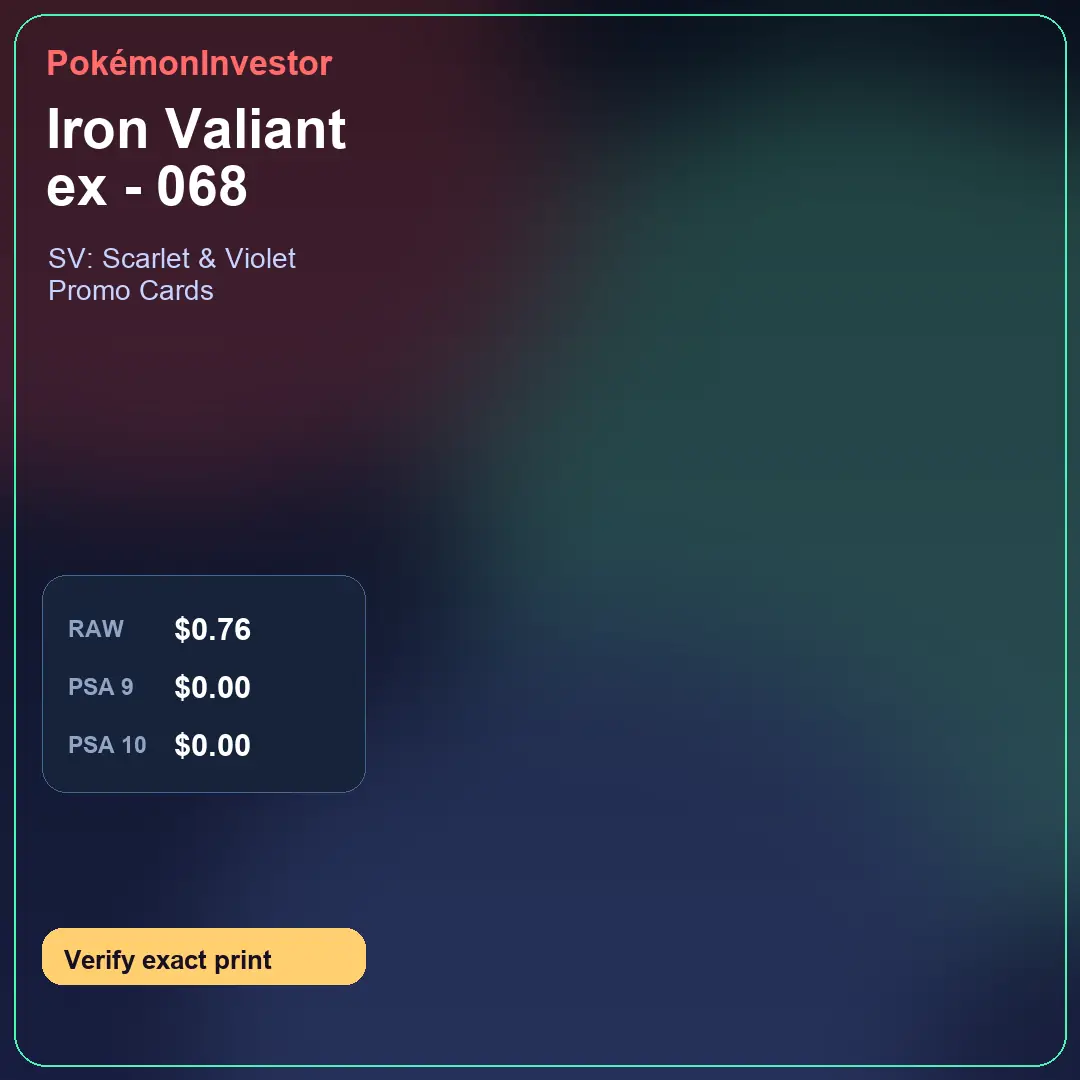 Card research image for Iron Valiant ex - 068