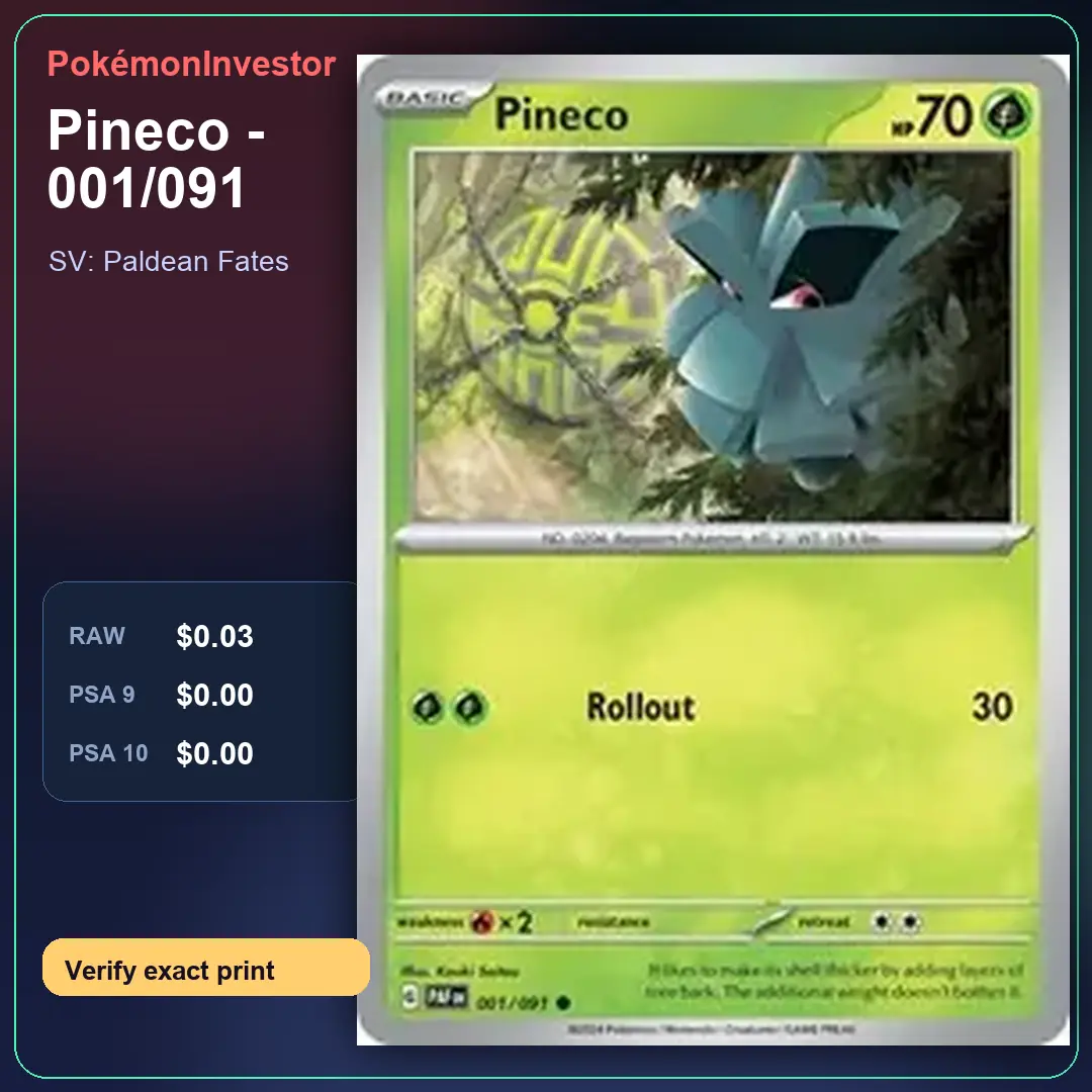 Card research image for Pineco - 001/091