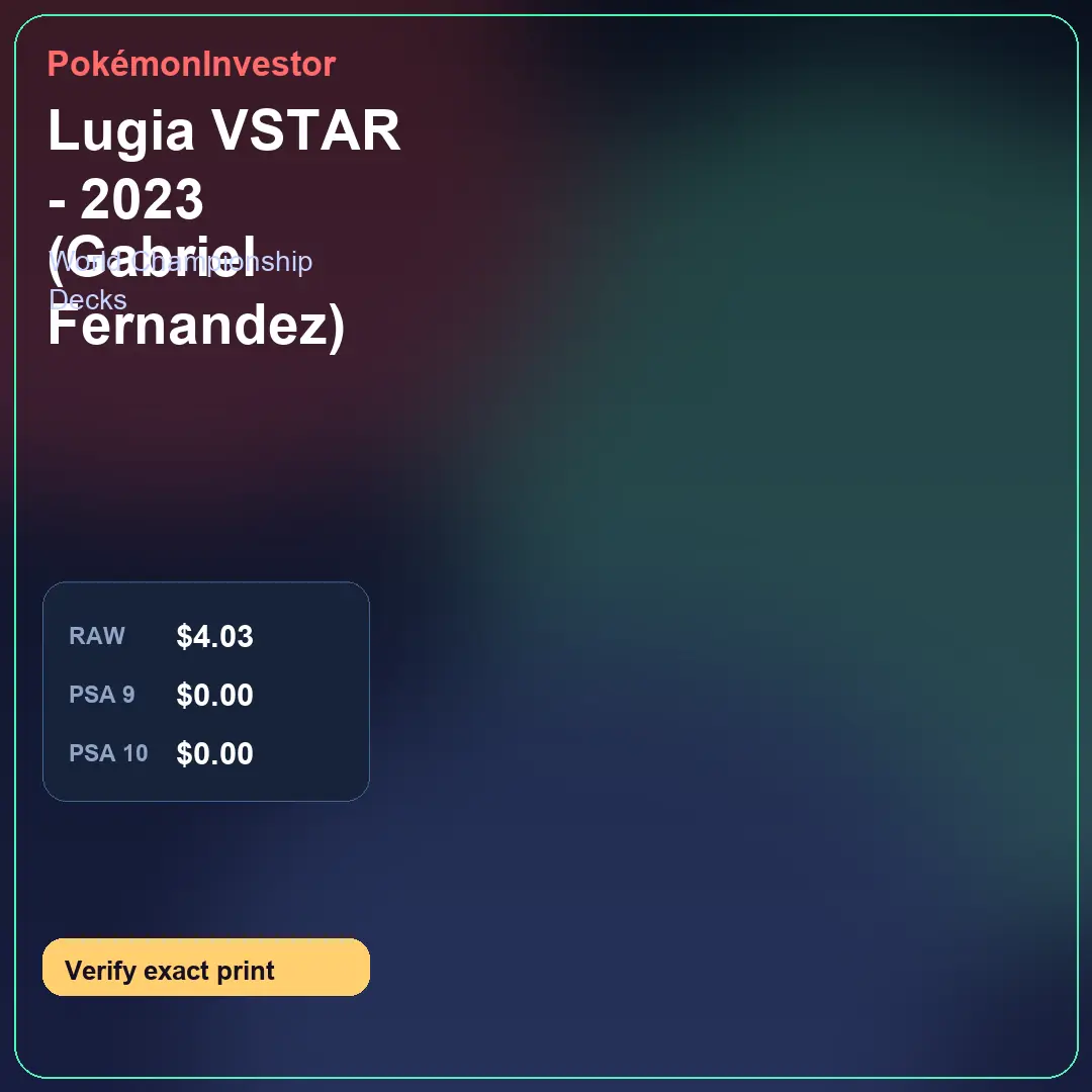 Card research image for Lugia VSTAR - 2023 (Gabriel Fernandez)