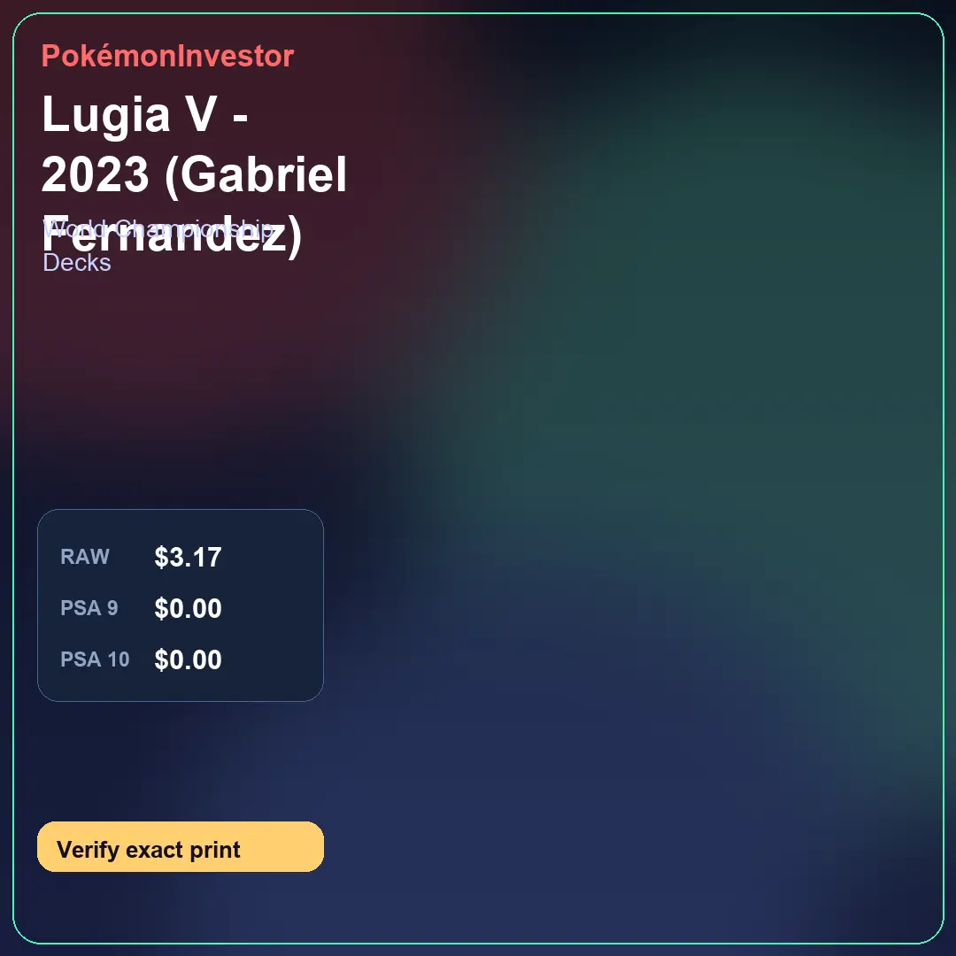 Card research image for Lugia V - 2023 (Gabriel Fernandez)
