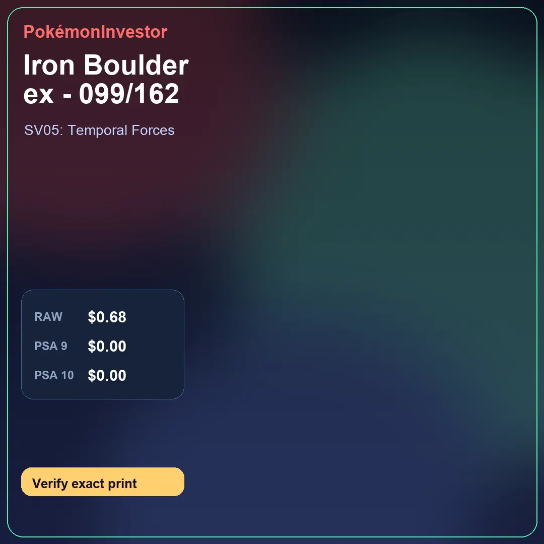 Card research image for Iron Boulder ex - 099/162