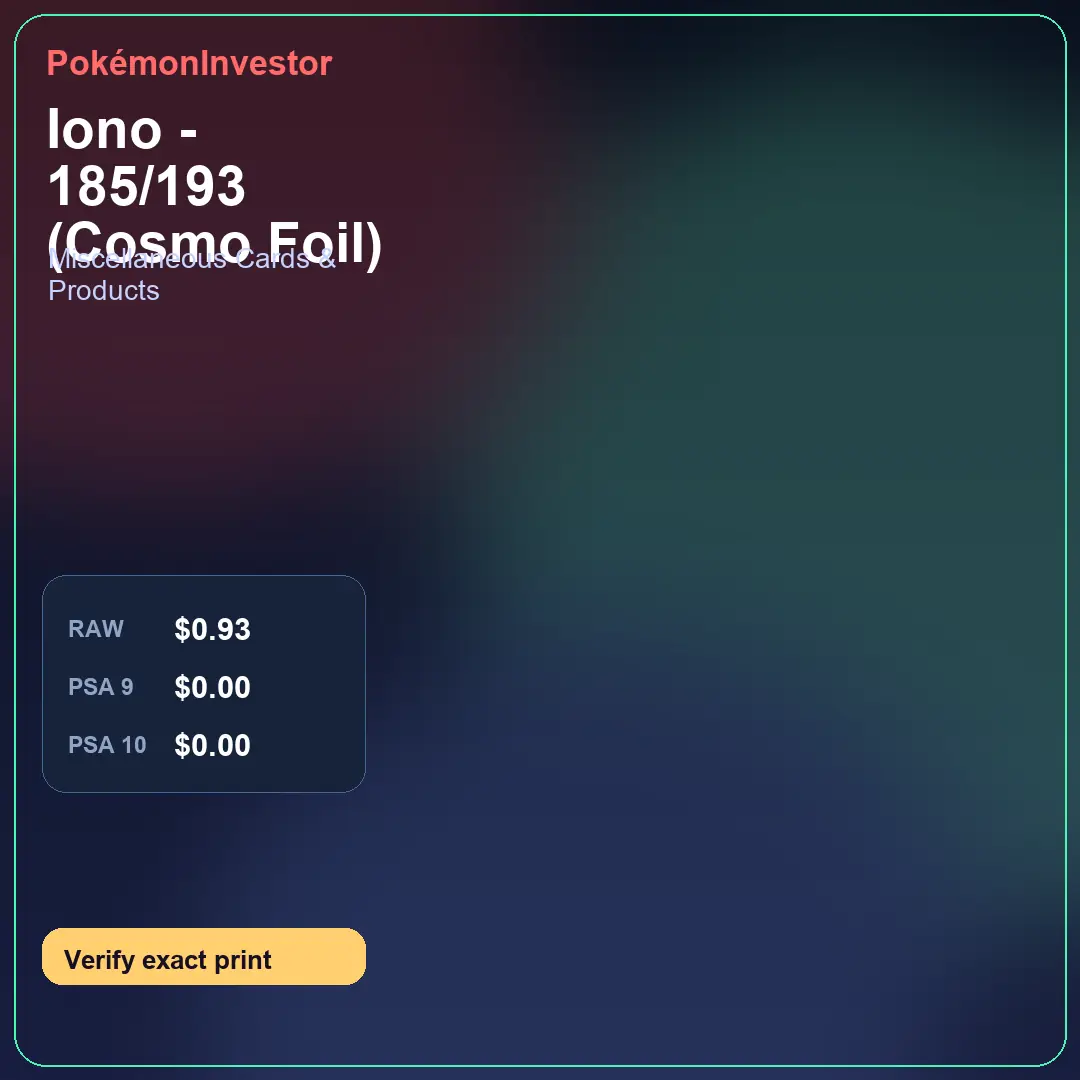 Card research image for Iono - 185/193 (Cosmo Foil)