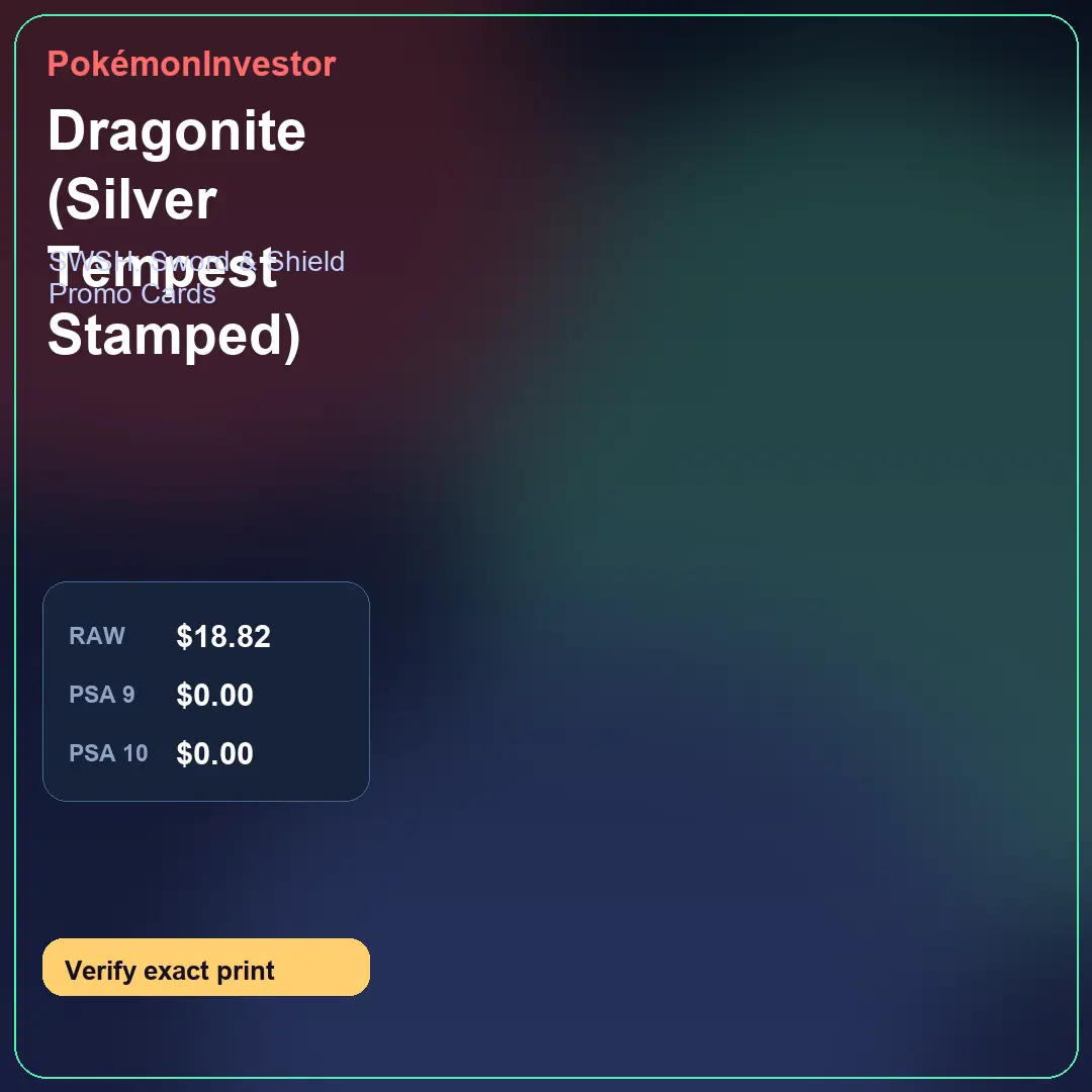 Card research image for Dragonite (Silver Tempest Stamped)