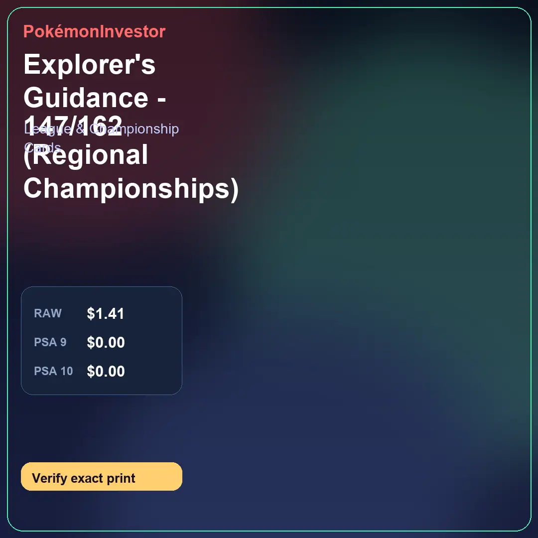 Card research image for Explorer's Guidance - 147/162 (Regional Championships)