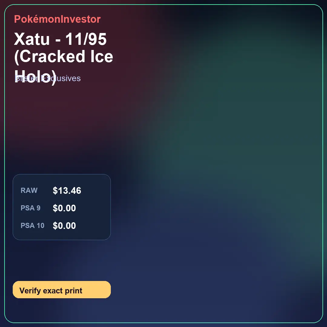 Card research image for Xatu - 11/95 (Cracked Ice Holo)