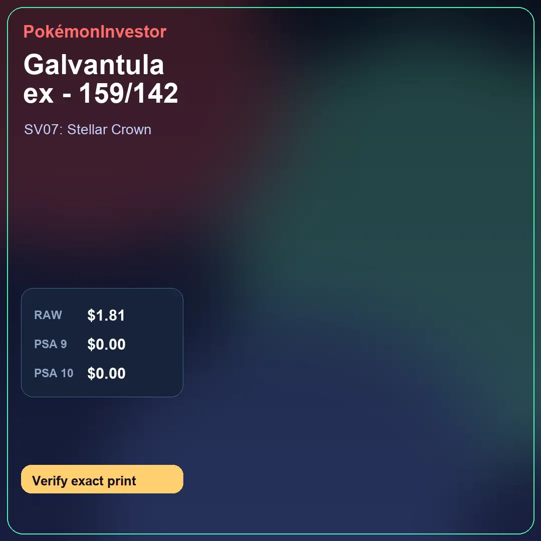 Card research image for Galvantula ex - 159/142