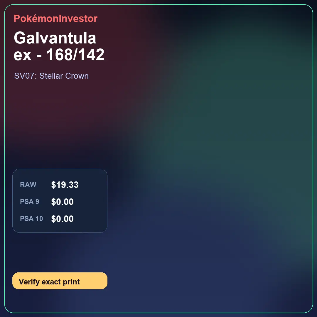 Card research image for Galvantula ex - 168/142