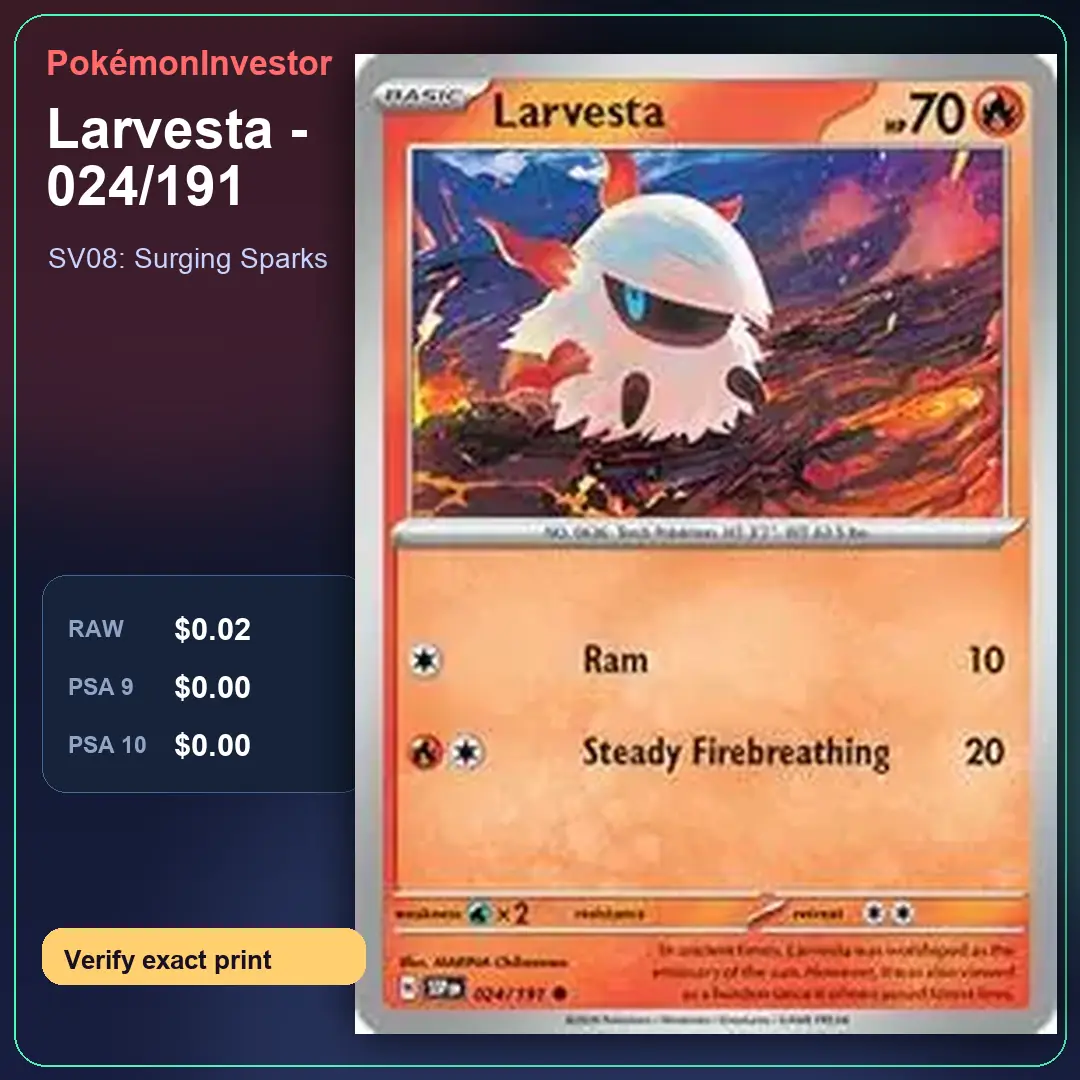 Card research image for Larvesta - 024/191