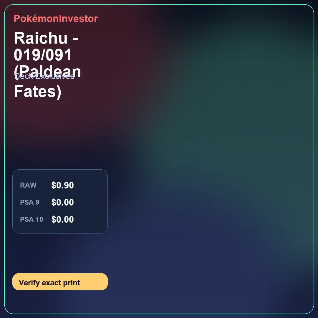 Card research image for Raichu - 019/091 (Paldean Fates)