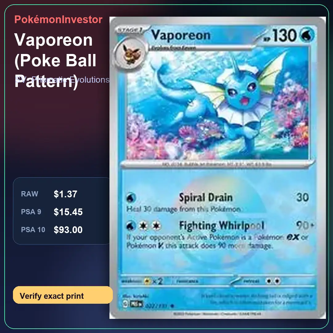 Card research image for Vaporeon (Poke Ball Pattern)
