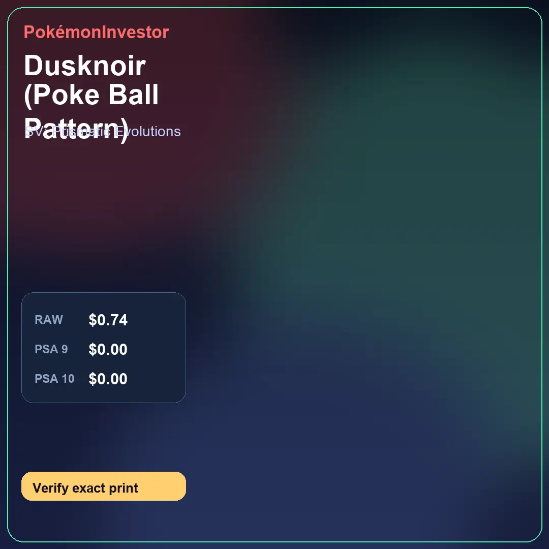 Card research image for Dusknoir (Poke Ball Pattern)