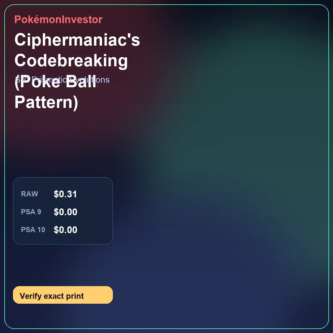 Card research image for Ciphermaniac's Codebreaking (Poke Ball Pattern)