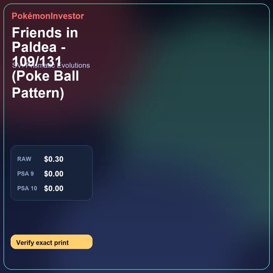 Card research image for Friends in Paldea - 109/131 (Poke Ball Pattern)