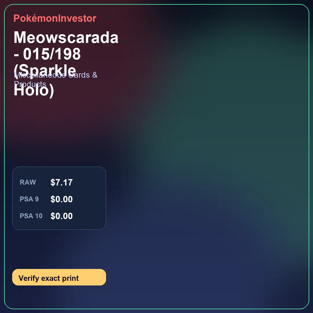 Card research image for Meowscarada - 015/198 (Sparkle Holo)