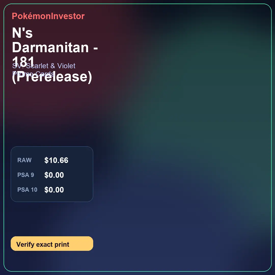 Card research image for N's Darmanitan - 181 (Prerelease)