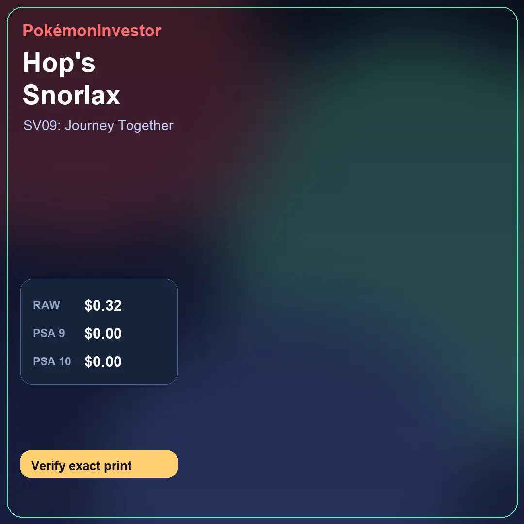 Card research image for Hop's Snorlax