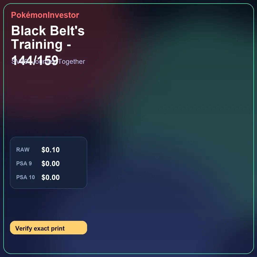 Card research image for Black Belt's Training - 144/159