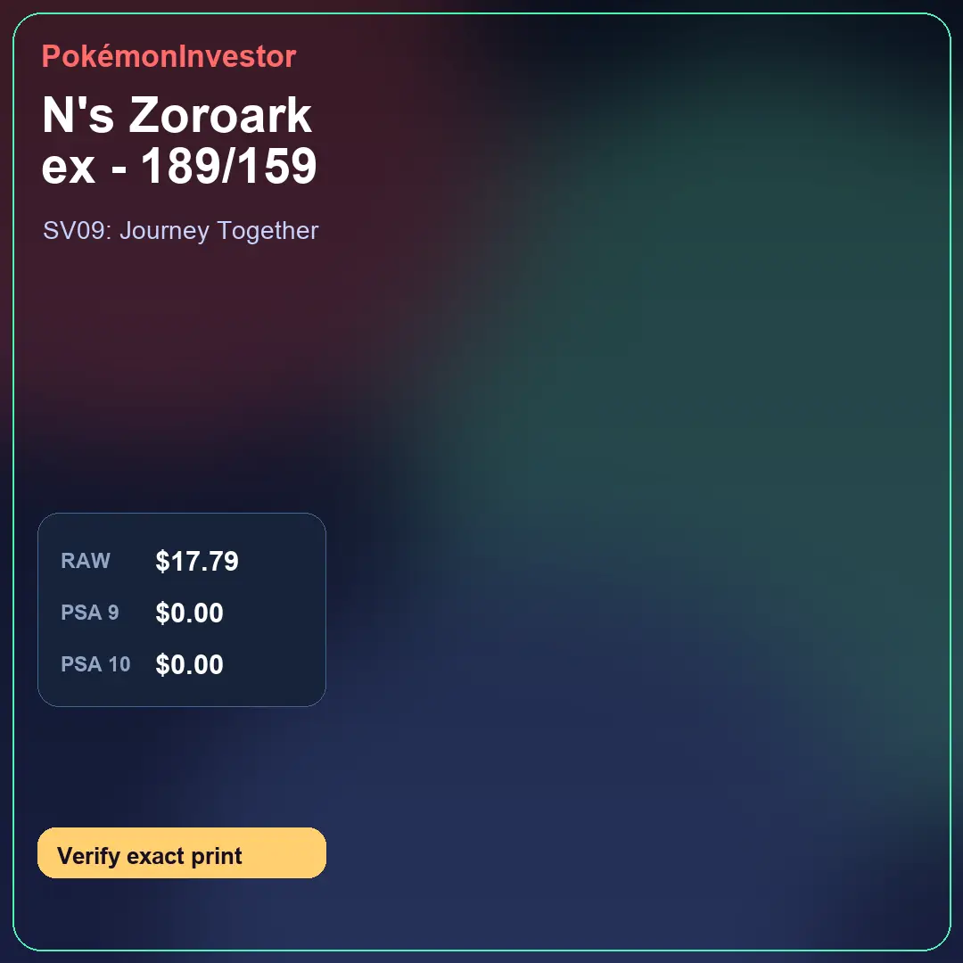 Card research image for N's Zoroark ex - 189/159