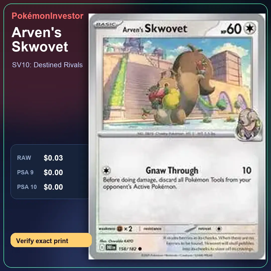 Card research image for Arven's Skwovet