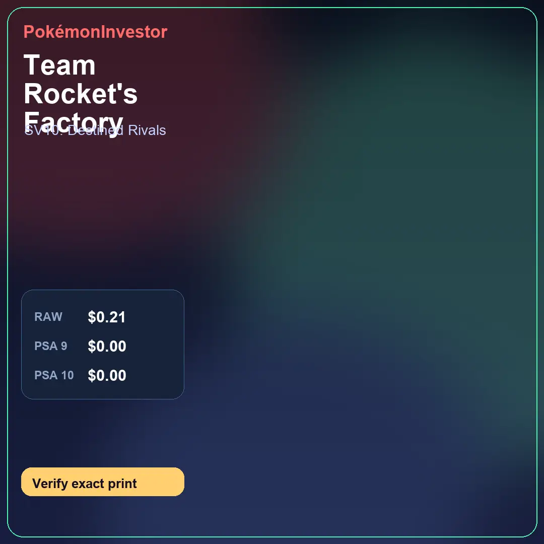 Card research image for Team Rocket's Factory