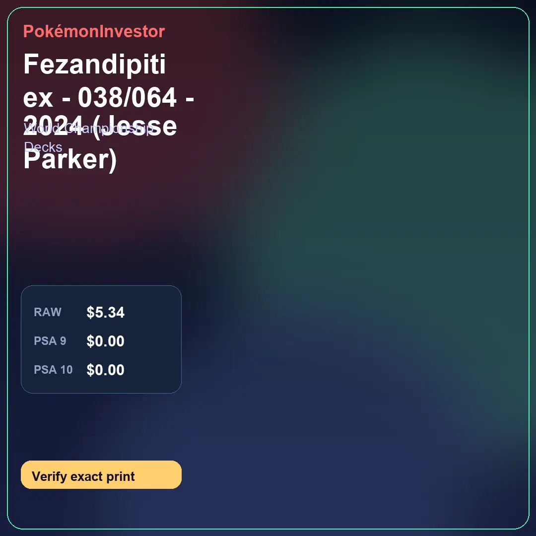 Card research image for Fezandipiti ex - 038/064 - 2024 (Jesse Parker)