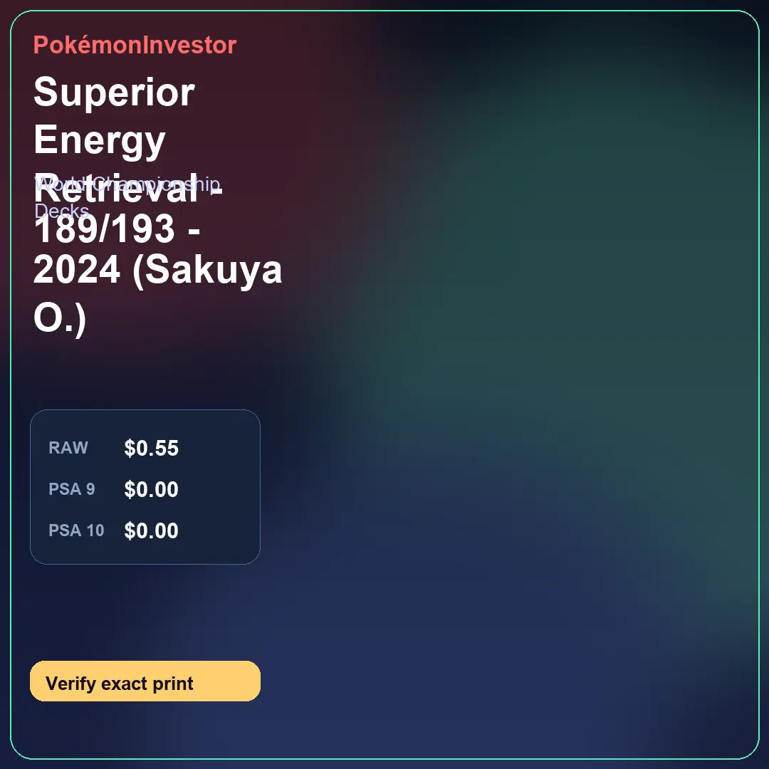 Card research image for Superior Energy Retrieval - 189/193 - 2024 (Sakuya O.)