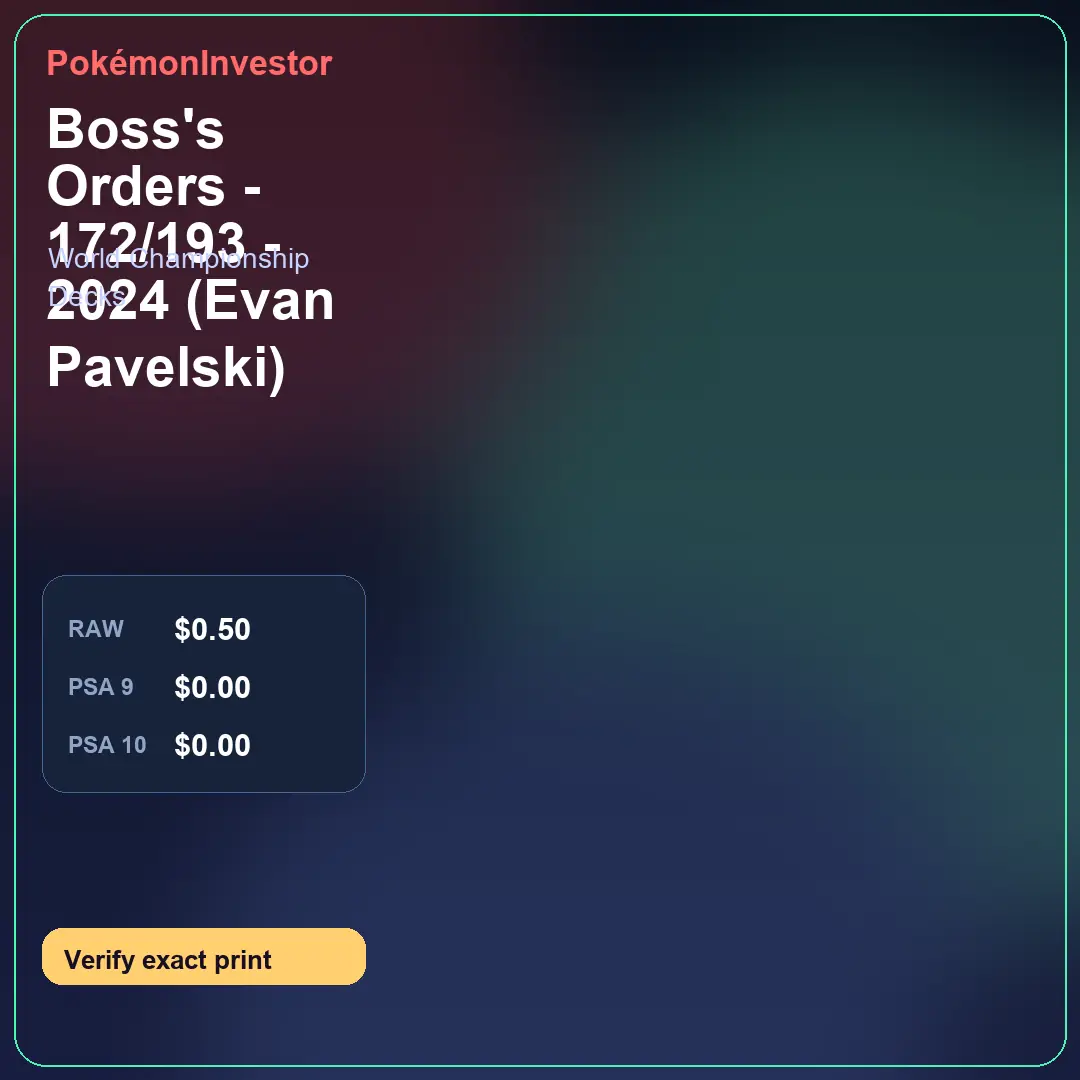 Card research image for Boss's Orders - 172/193 - 2024 (Evan Pavelski)