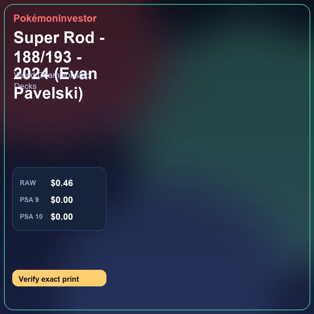 Card research image for Super Rod - 188/193 - 2024 (Evan Pavelski)