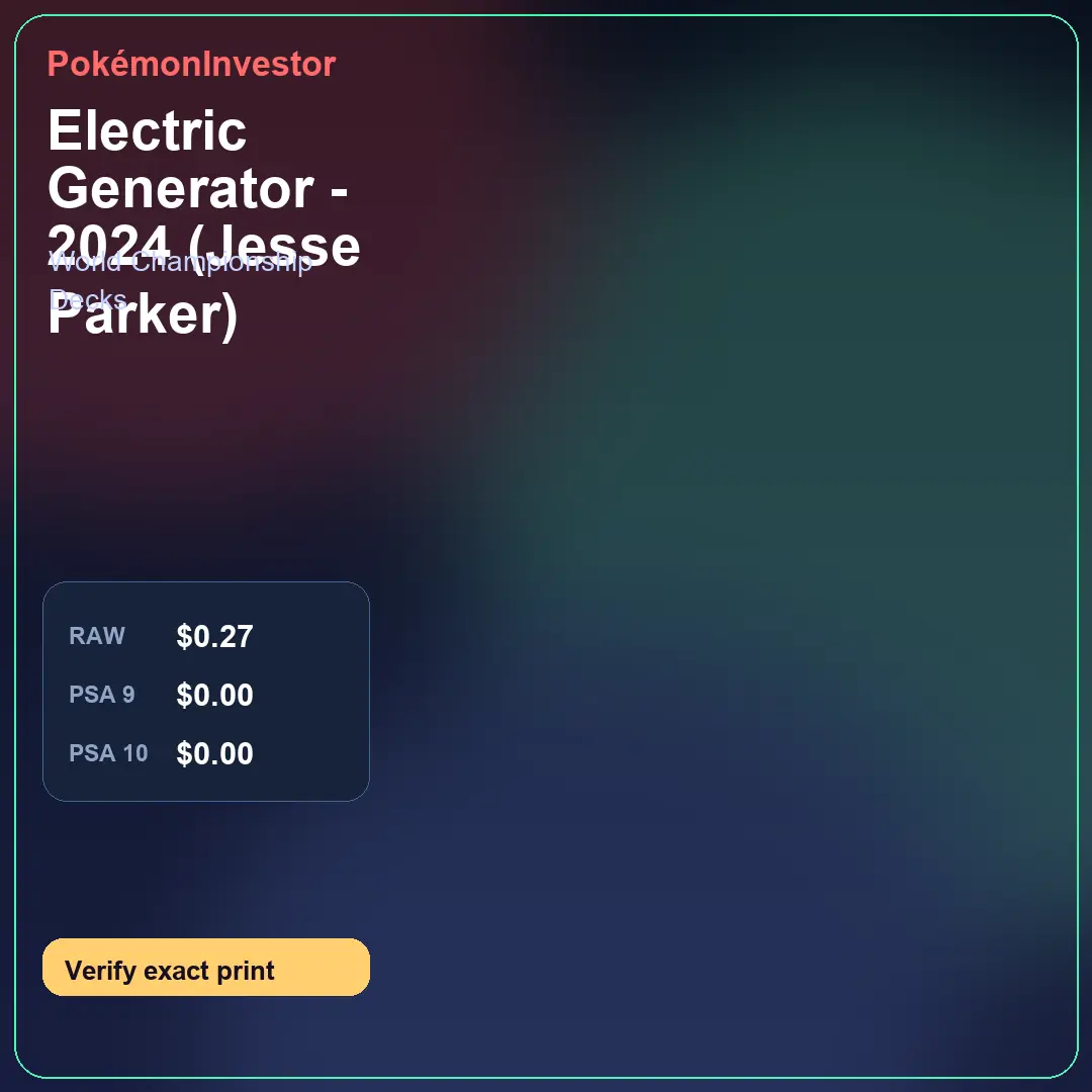 Card research image for Electric Generator - 2024 (Jesse Parker)