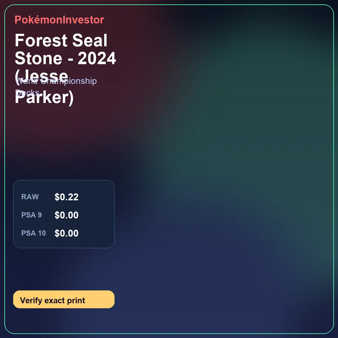 Card research image for Forest Seal Stone - 2024 (Jesse Parker)
