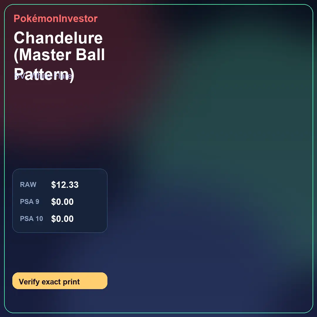 Card research image for Chandelure (Master Ball Pattern)