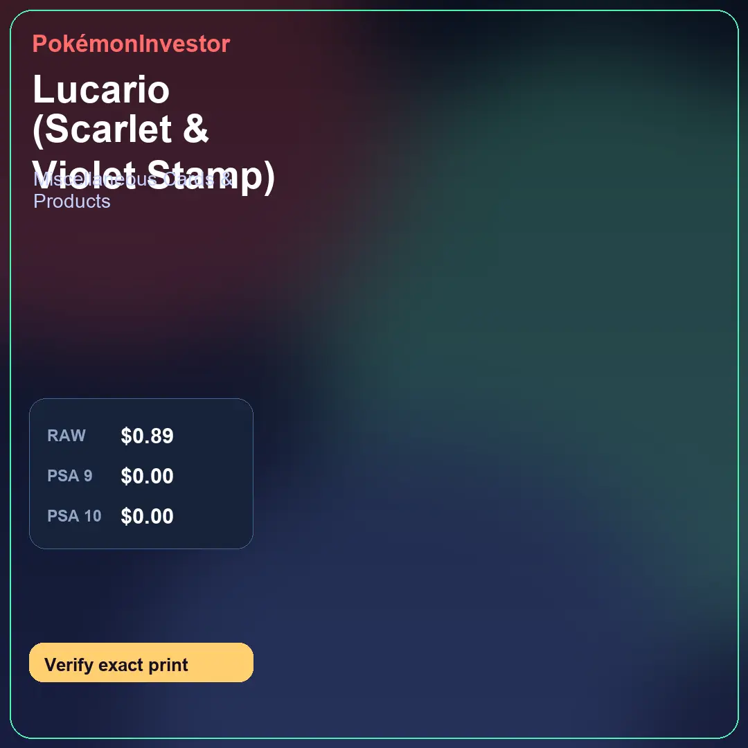 Card research image for Lucario (Scarlet & Violet Stamp)