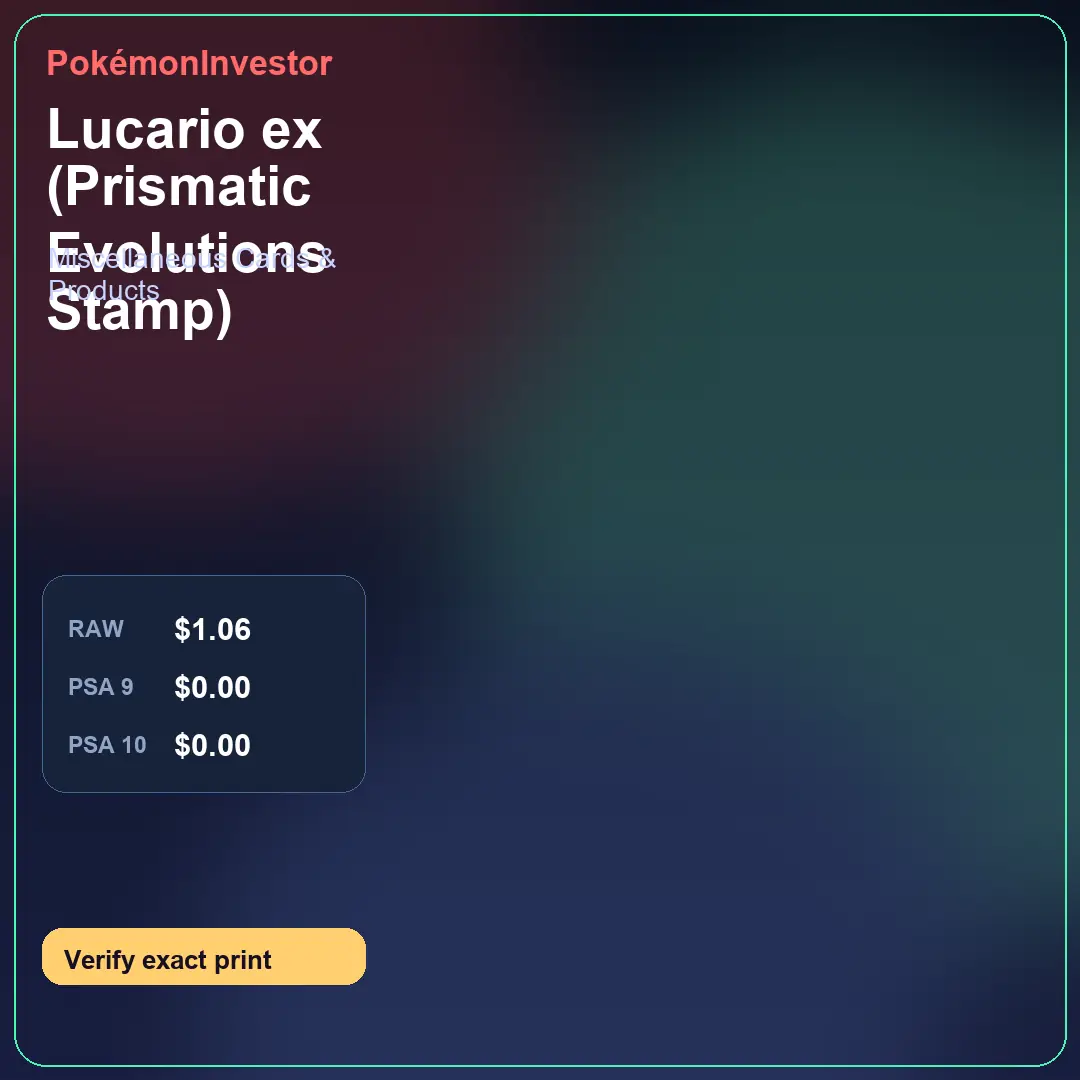 Card research image for Lucario ex (Prismatic Evolutions Stamp)