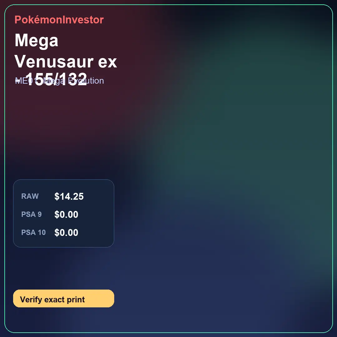 Card research image for Mega Venusaur ex - 155/132