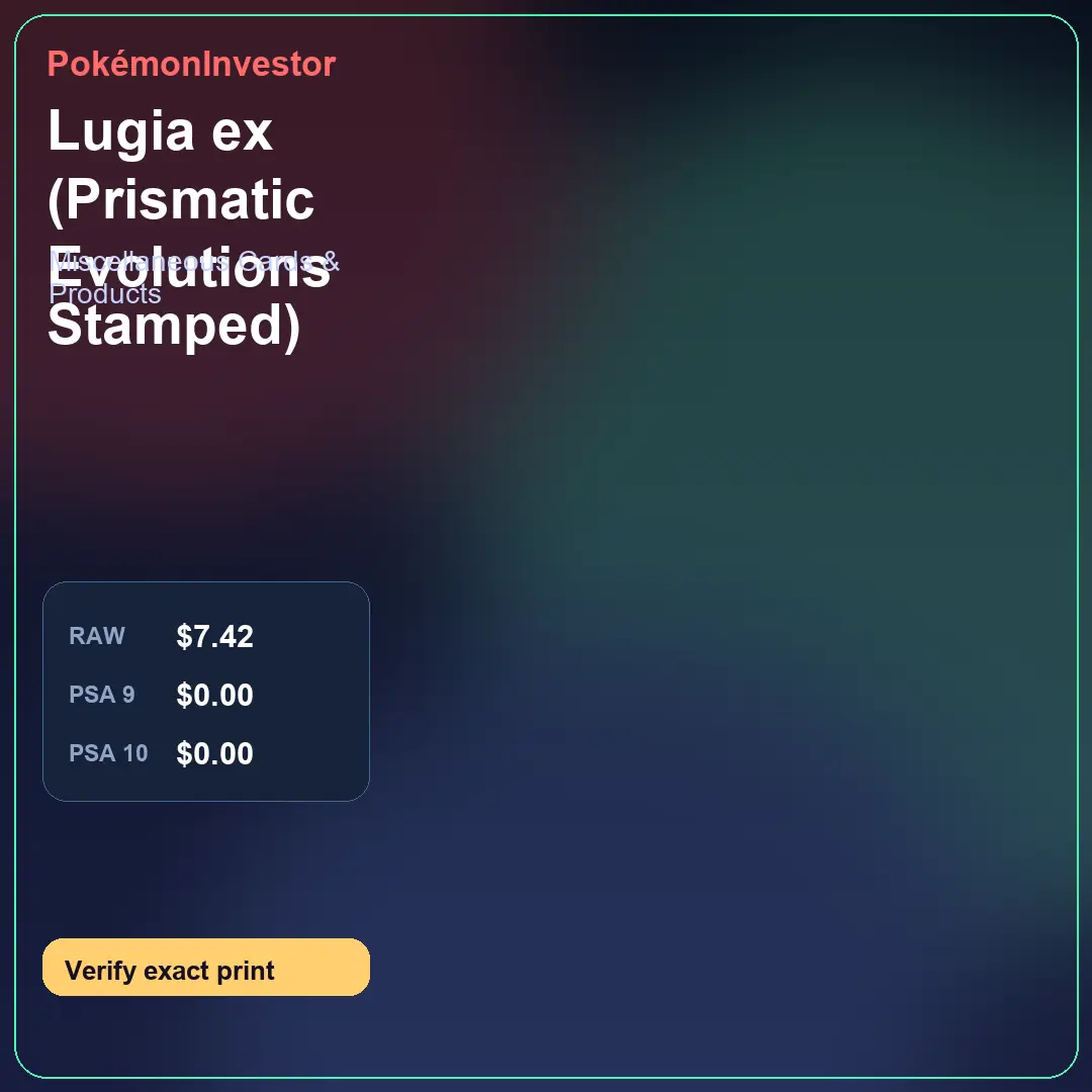 Card research image for Lugia ex (Prismatic Evolutions Stamped)