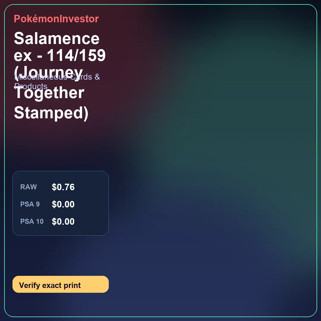 Card research image for Salamence ex - 114/159 (Journey Together Stamped)