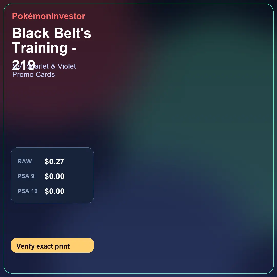 Card research image for Black Belt's Training - 219