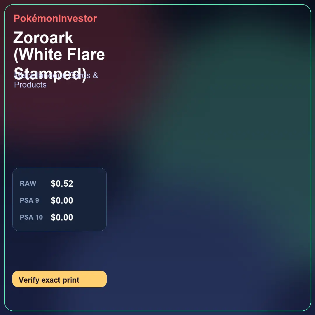 Card research image for Zoroark (White Flare Stamped)